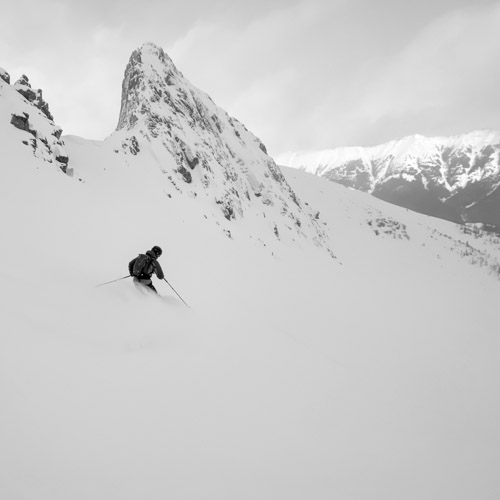 Skier in Complex Terrain
